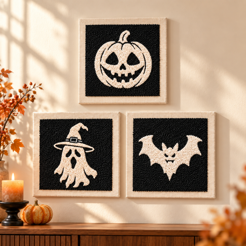 Black Night Trio Punch Needle Bundle