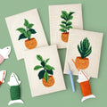 Earthy Greens Punch Needle DIY kit by HeyHobby with four colorful punch needle tools and vibrant thread samples.