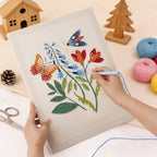 HeyHobby Garden Joy Punch Needle Kit DIY craft kit with colorful punch needle tools and fabric for garden-themed embroidery projects.