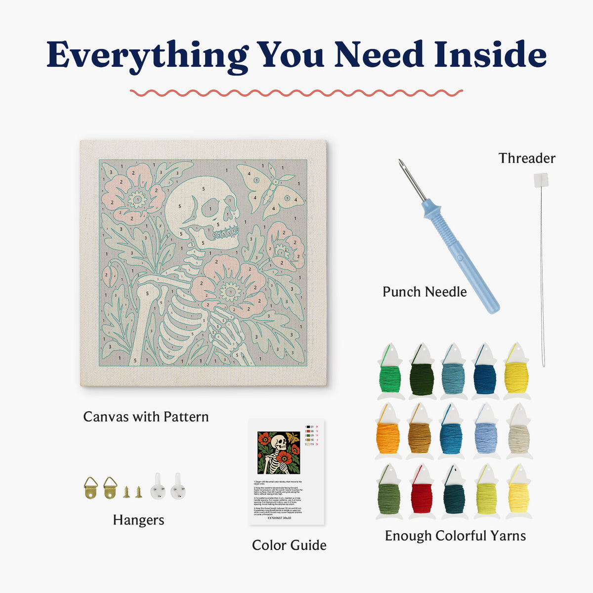Poppy Bones Punch Needle Kit