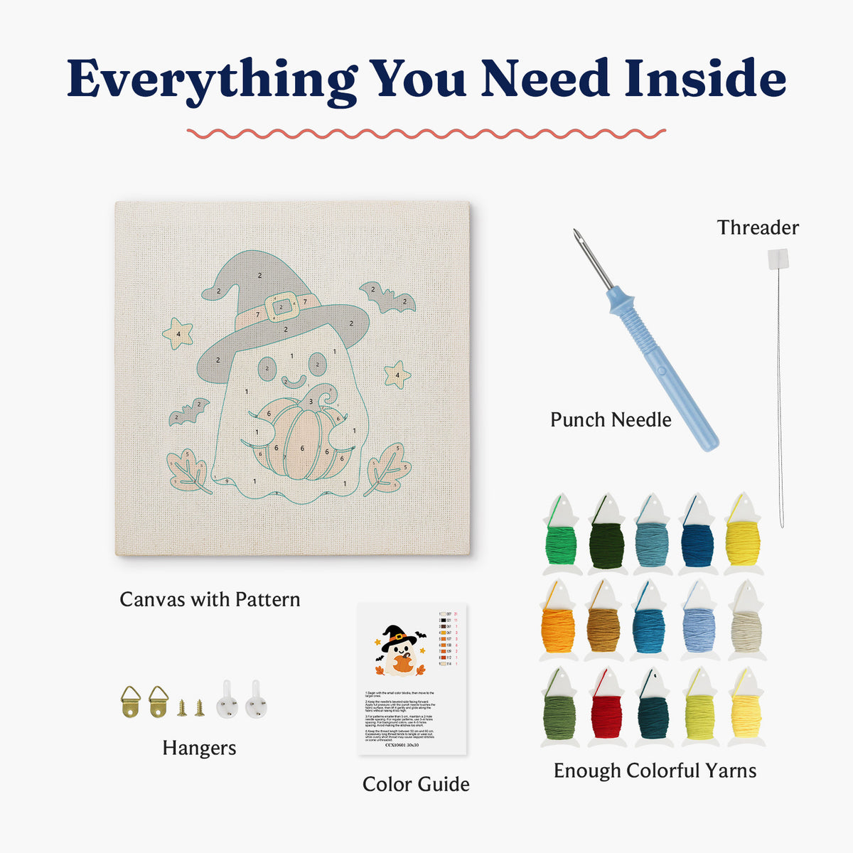 Ghost Pumpkin Punch Needle Kit