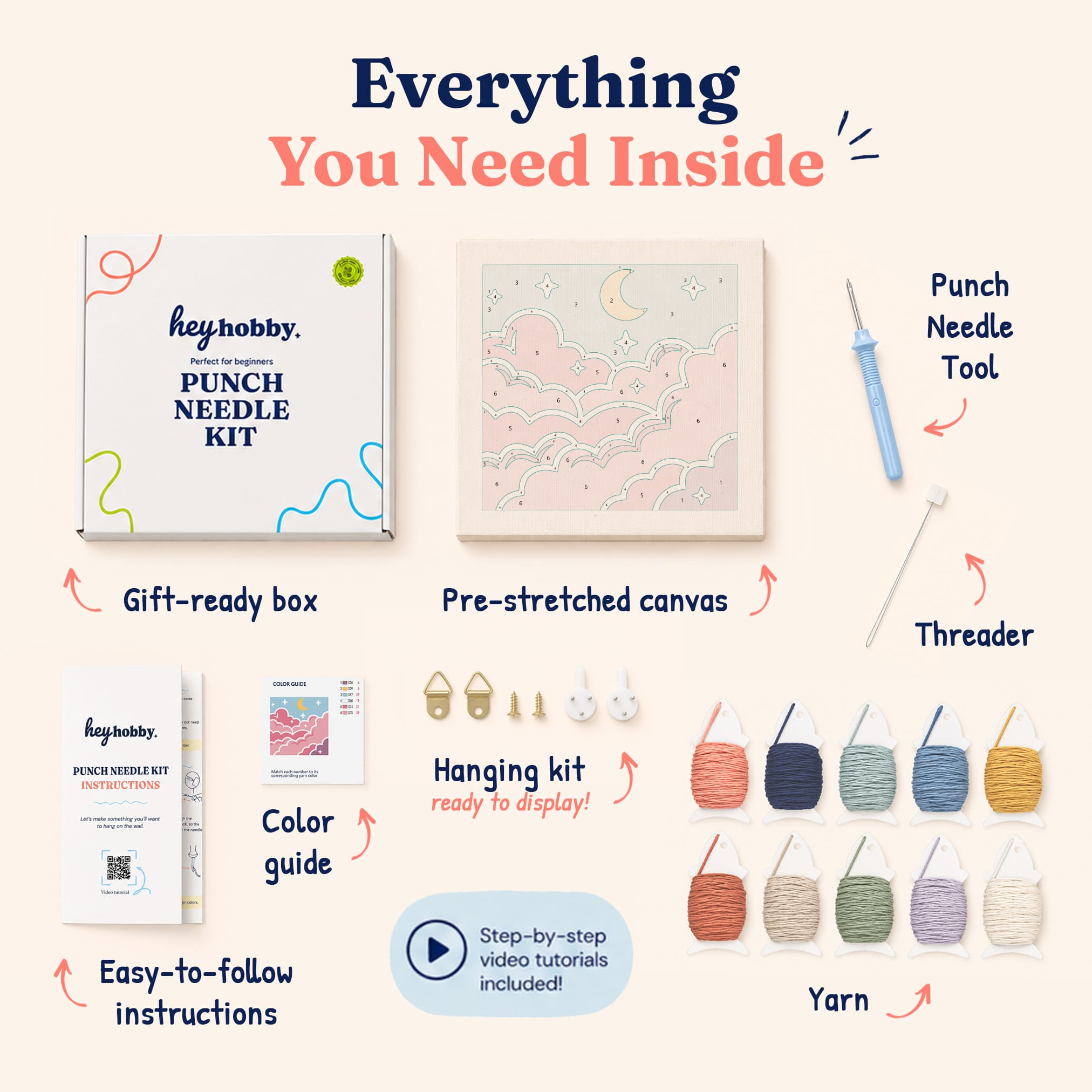 Dreamy Clouds Punch Needle Kit