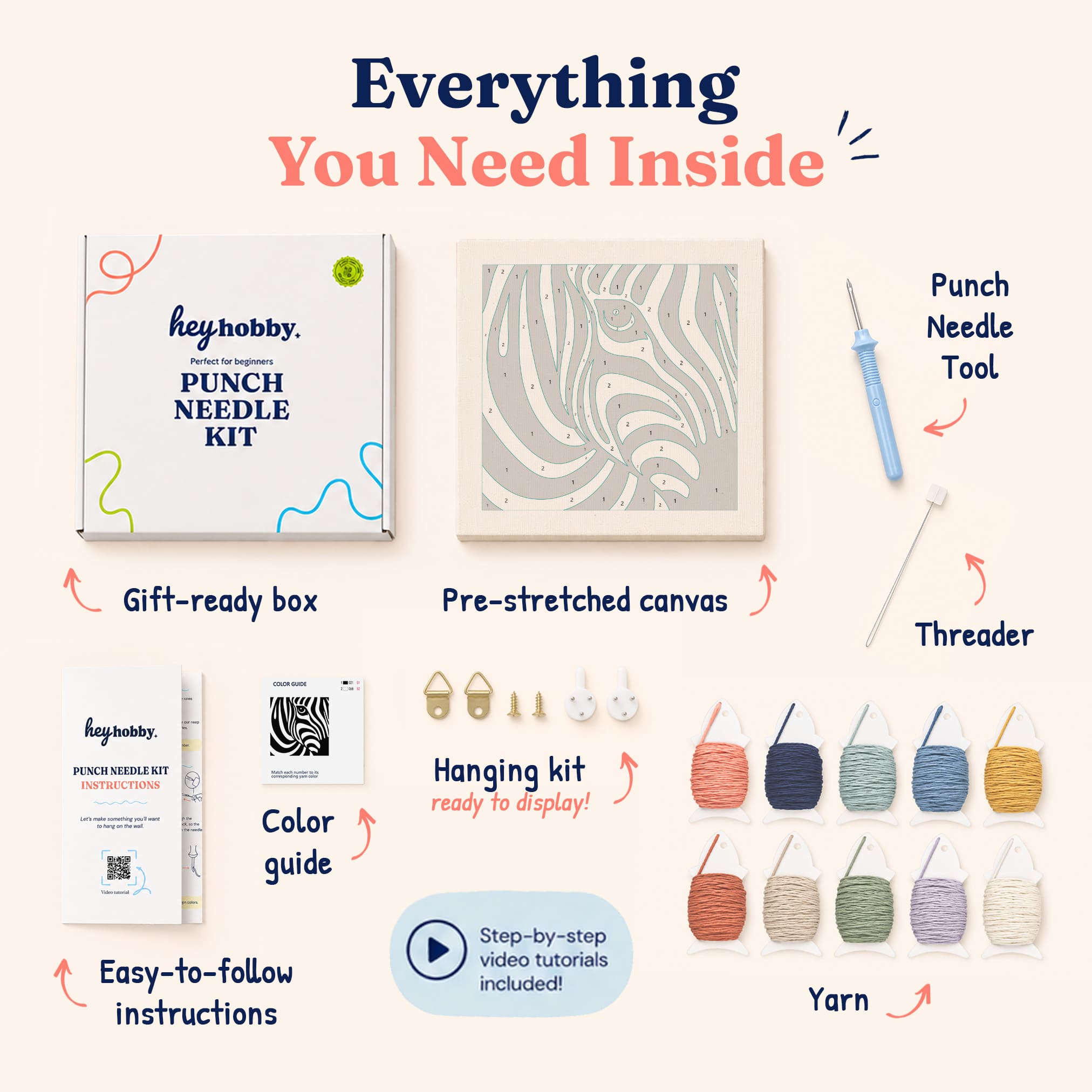 Wild Stripes Punch Needle Kit