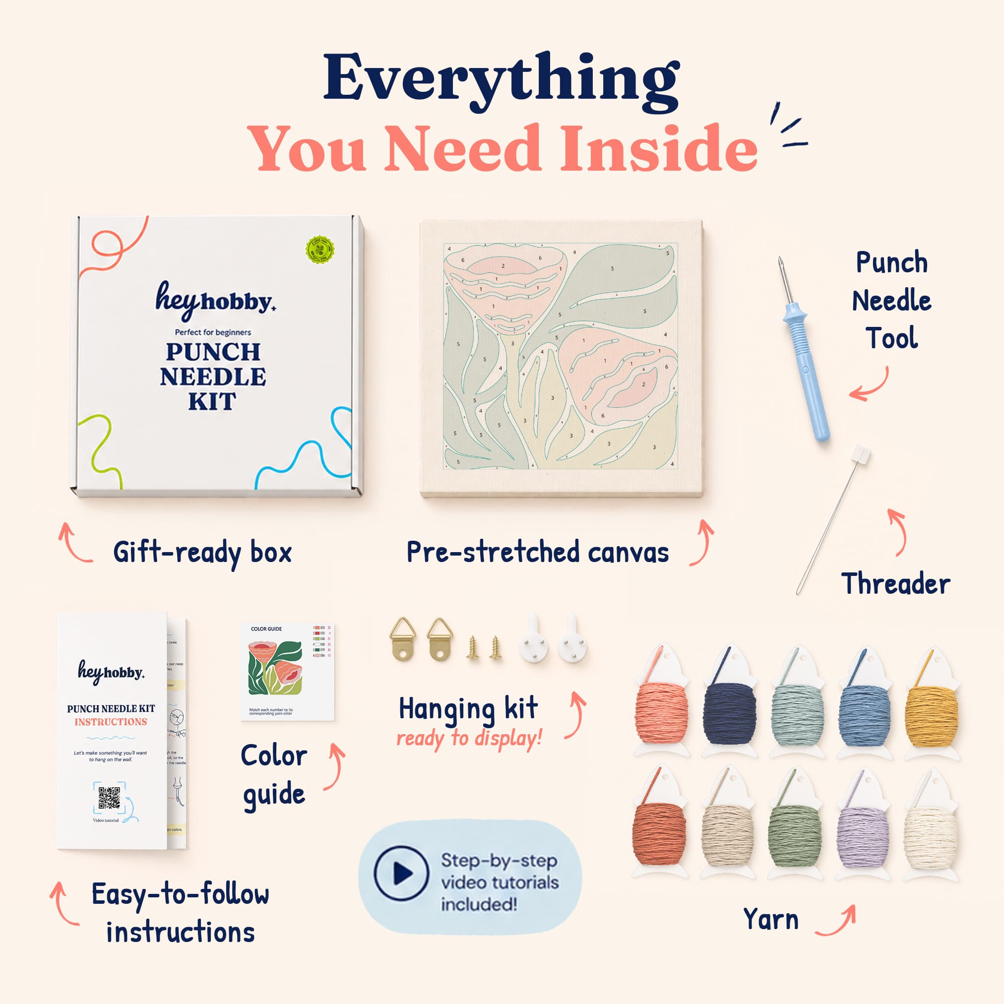 Tropical Blooms Punch Needle Kit