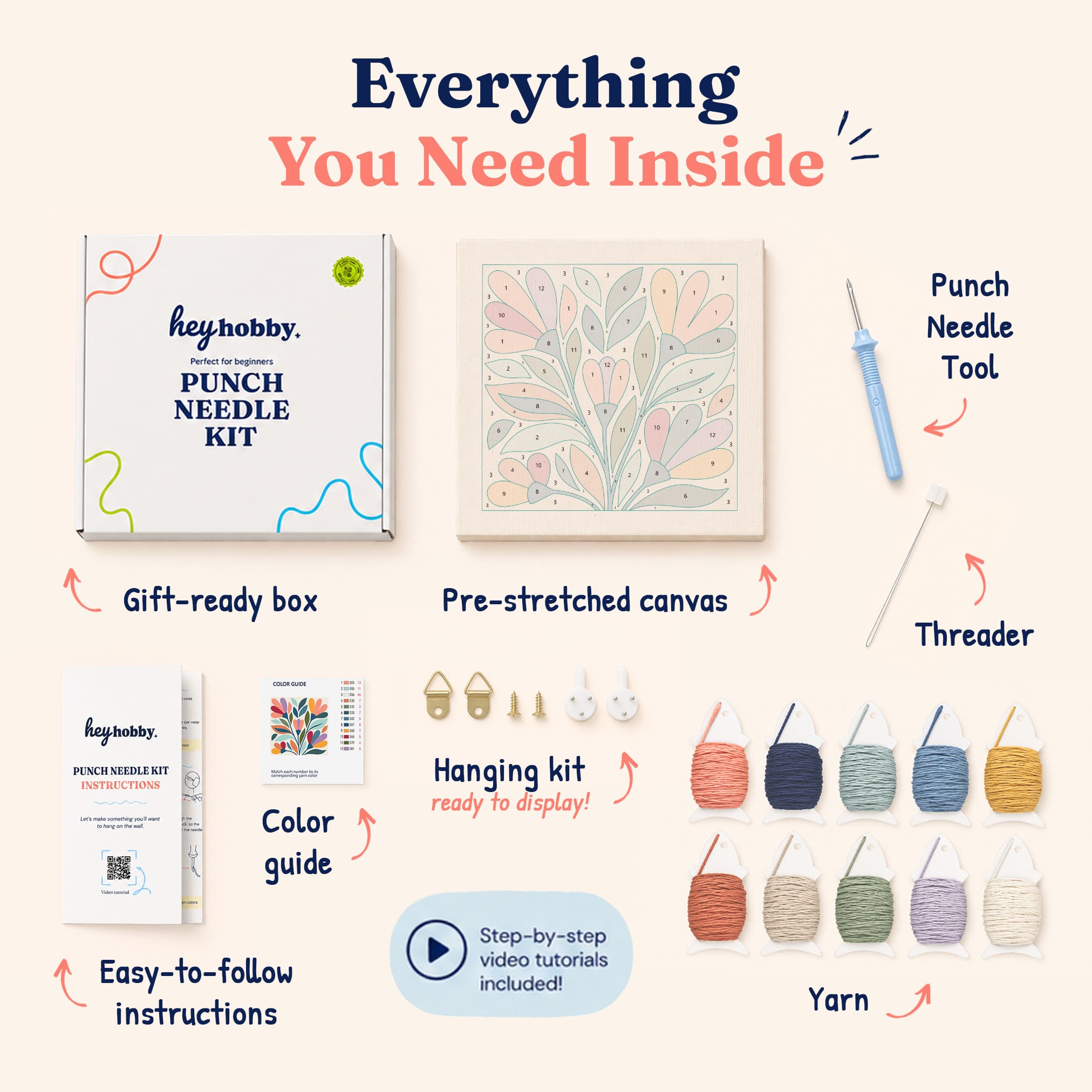 Folk Bloom Punch Needle Kit