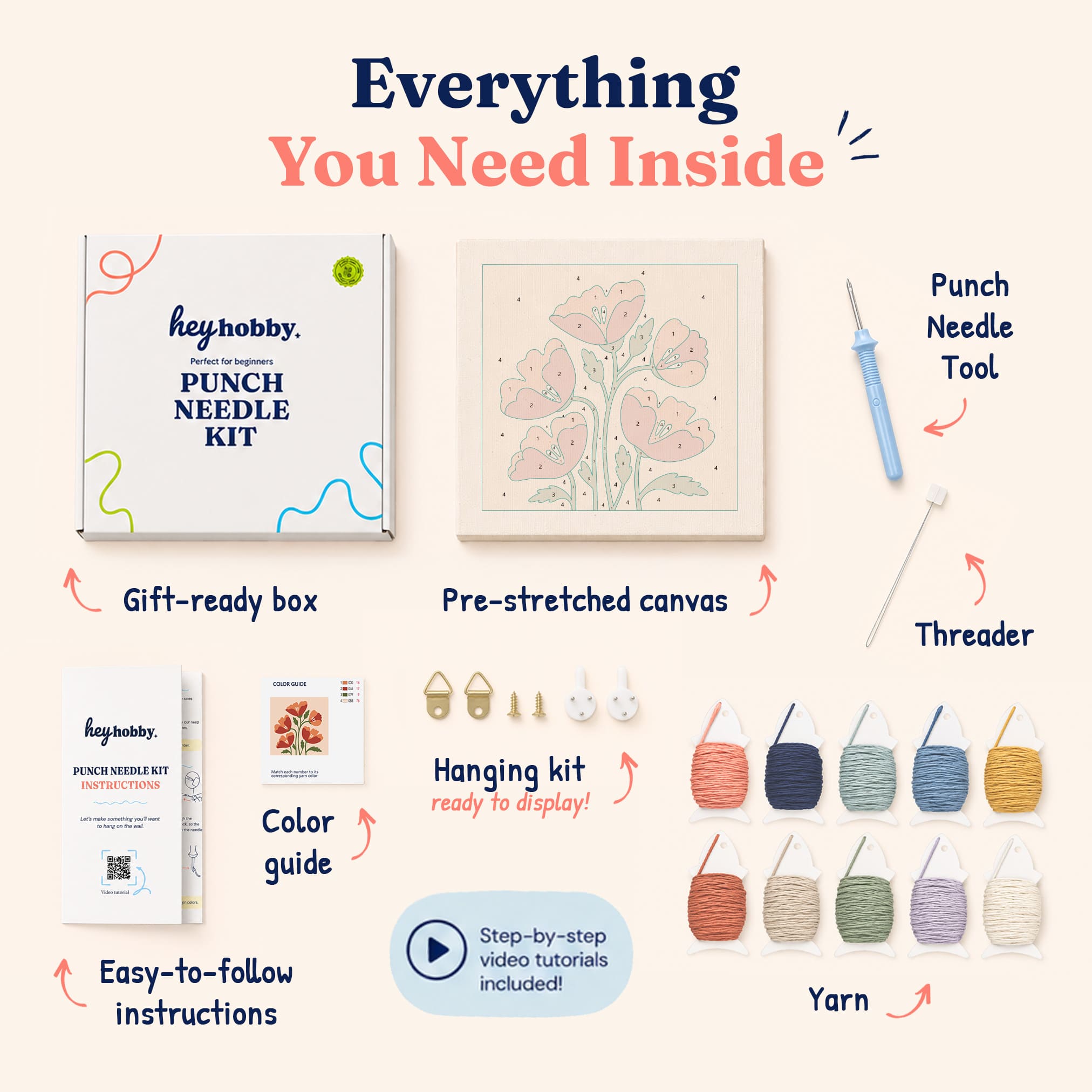Poppy Glow Punch Needle Kit