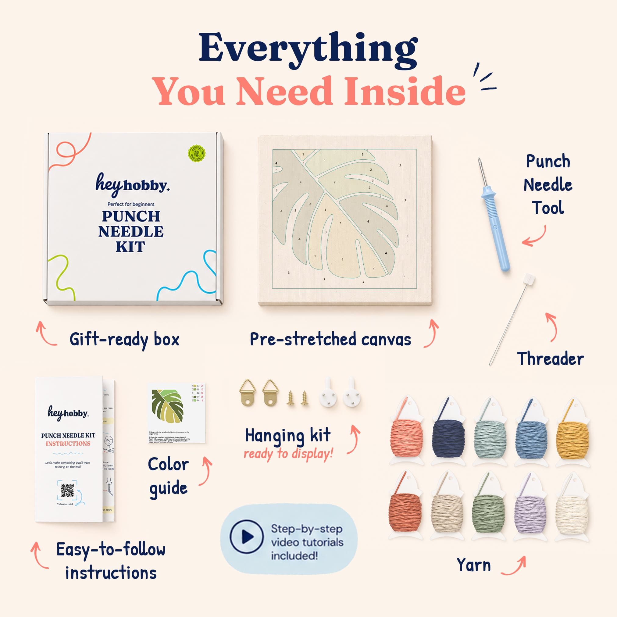 Monstera Magic Punch Needle Kit