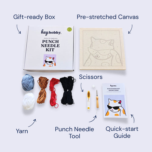 Cool Cat Punch Needle Kit