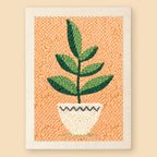 HeyHobby Calm Leaves Punch Needle Kit for DIY embroidery, featuring colorful fabric and punch needle tools for crafting detailed leaf designs.
