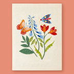 HeyHobby Garden Joy Punch Needle Kit for DIY embroidery, showing colorful punch needle tools and fabric with floral design.