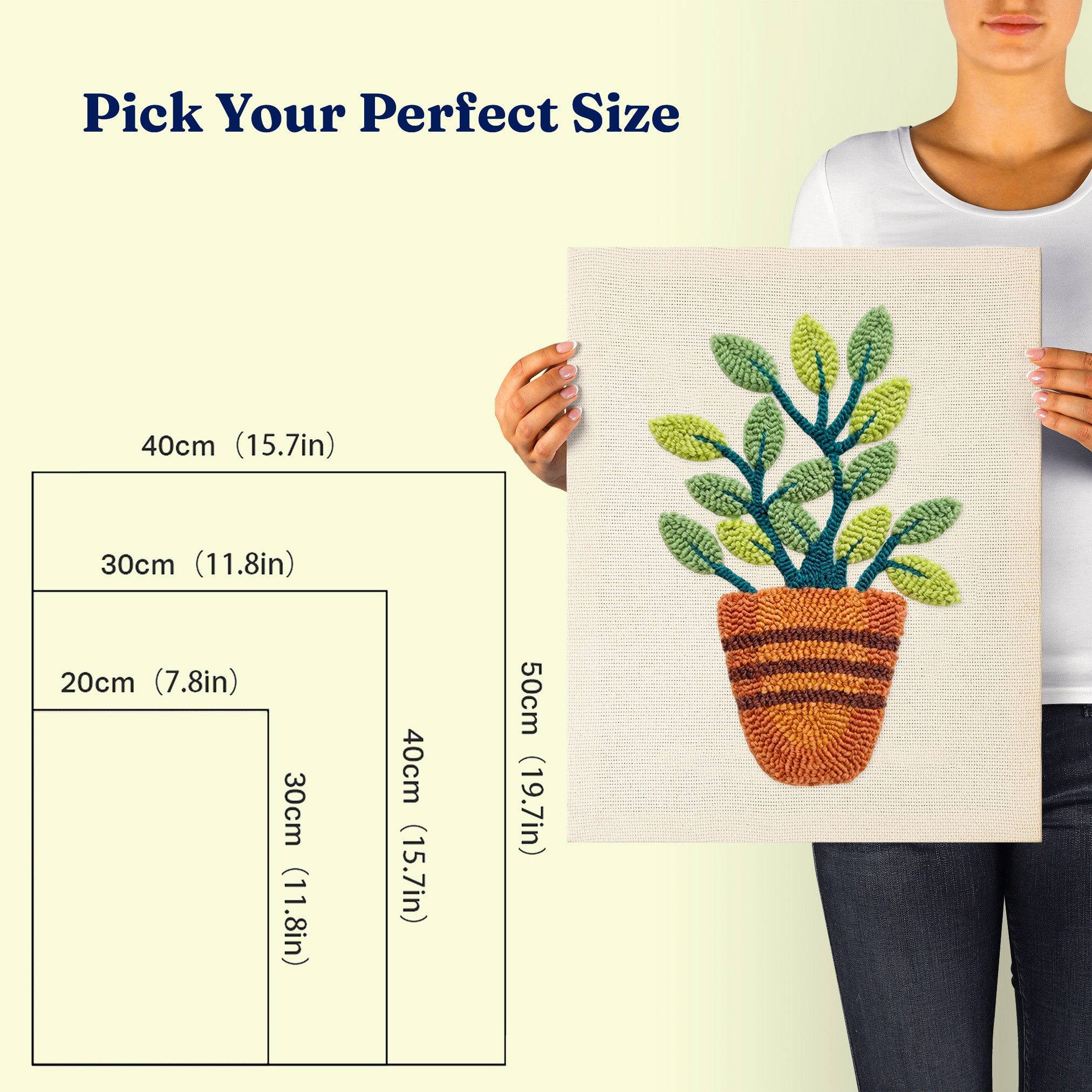 Serene Leaf Punch Needle Kit by HeyHobby, DIY embroidery kit featuring a detailed leaf design on fabric.
