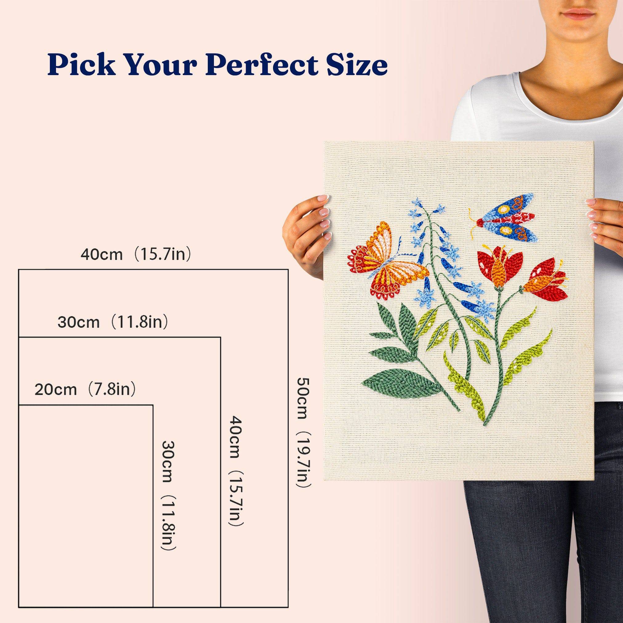 HeyHobby Garden Joy Punch Needle DIY Kit with colorful threads and tools for creating floral embroidery art.