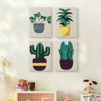 HeyHobby Botanical Bliss 4-piece punch needle set DIY kit for creating botanical-themed embroidery and textile art.