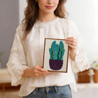 HeyHobby Botanical Bliss 4-Piece Punch Needle Set DIY kit with colorful embroidery tools and materials for handcrafting projects.