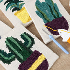 Botanical Bliss 4-Piece Punch Needle Set DIY kit by HeyHobby with colorful punch needle tools and floral embroidery accessories.