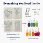 HeyHobby Botanical Bliss 4-Piece Punch Needle Set DIY craft kit with colorful punch needle tools and embroidery hoops.