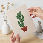 Desert Delight 4-Piece Punch Needle Set DIY kit by HeyHobby with colorful punch needle tools and fabric for crafting projects.