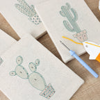 Desert Delight 4-Piece Punch Needle Set DIY Kit by HeyHobby, includes colorful punch needle tools and materials for embroidery projects.