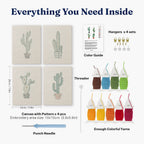 Desert Delight 4-piece Punch Needle Set DIY Kit by HeyHobby with colorful punch needle tools and fabric for embroidery projects.