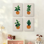 HeyHobby Earthy Greens 4-Piece Punch Needle Set DIY kit with colorful punch needles and textured embroidery tools for craft projects.