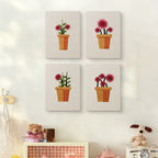 Floral Serenity HeyHobby DIY punch needle set with four colorful embroidery tools and floral patterned accessories for crafting.