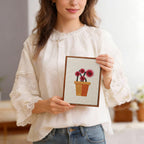 HeyHobby Floral Serenity 4-Piece Punch Needle Set DIY kit with colorful floral designs and tools for embroidery and textile crafts.