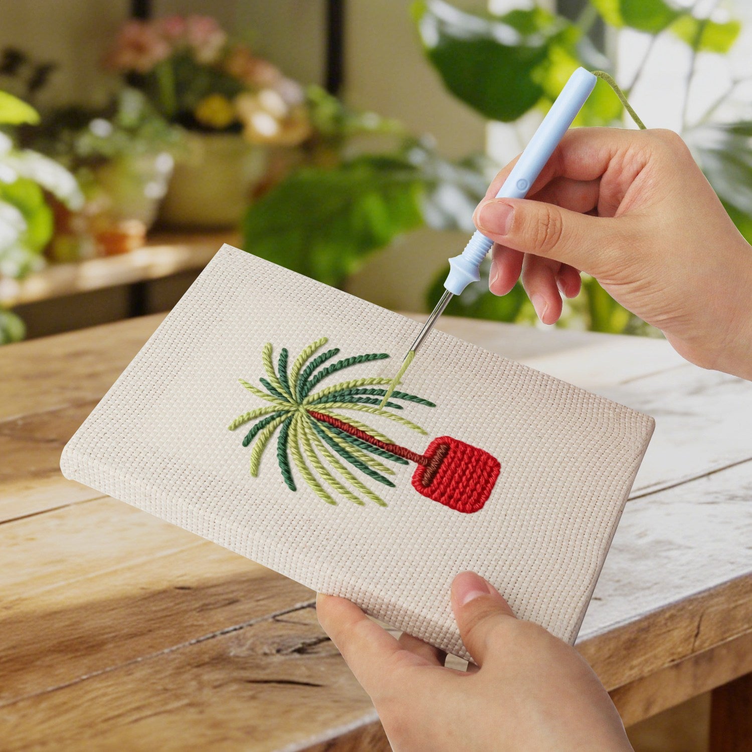 HeyHobby Lemon Grove 4-Piece Punch Needle Set DIY kit with colorful punch needles and materials for creating textured embroidery.