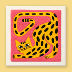 Leopard Punch Needle Kit by HeyHobby featuring colorful fabric and punch needle tools for DIY embroidery projects.