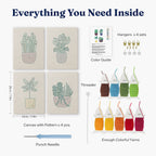 HeyHobby Tranquil Greens 4-Piece Punch Needle Set DIY kit with colorful punch needles and accessories for embroidery projects.