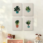 HeyHobby Tranquil Plants 4-Piece Punch Needle Set DIY kit with colorful embroidery tools and fabric for handmade plant-themed crafts.
