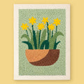 Spring Daffodils Punch Needle Kit by HeyHobby, DIY craft kit with colorful daffodil embroidery and punch needle tools.