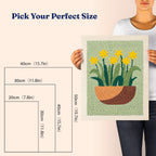 HeyHobby Spring Daffodils Punch Needle Kit for DIY embroidery, featuring bright yellow daffodils on a small punch needle project.