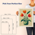 HeyHobby Tulip Delight Punch Needle Kit for DIY embroidery, featuring colorful tulip design on a small punch needle craft project