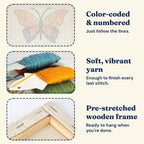 Calm Leaves Punch Needle Kit by HeyHobby, a DIY embroidery kit with colorful fabric and punch needle tools for creative craft projects.