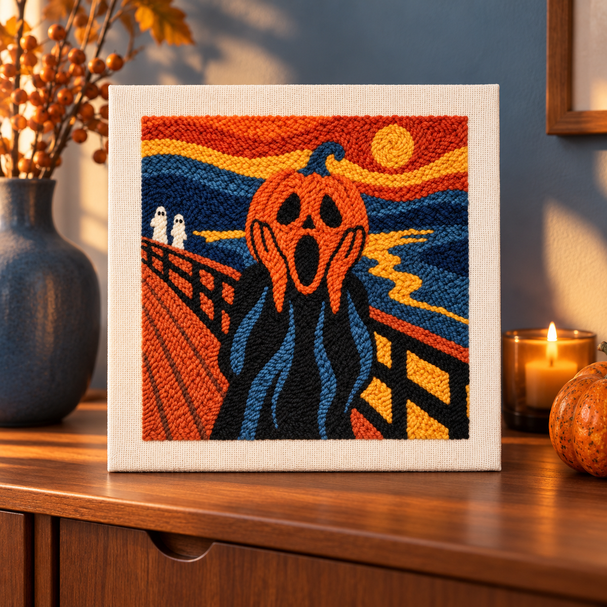 Screaming Pumpkin Punch Needle Kit