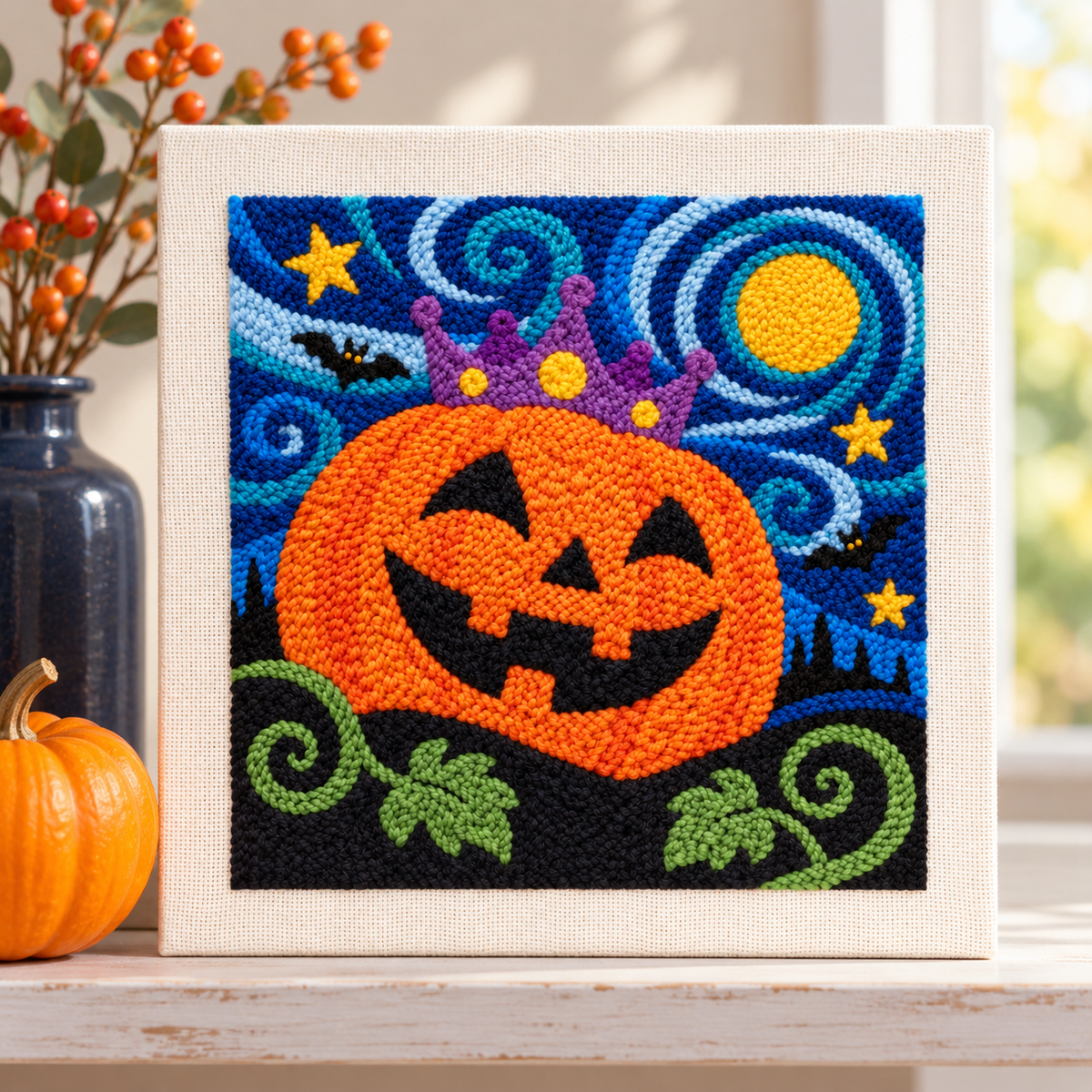 Starry Pumpkin Punch Needle Kit