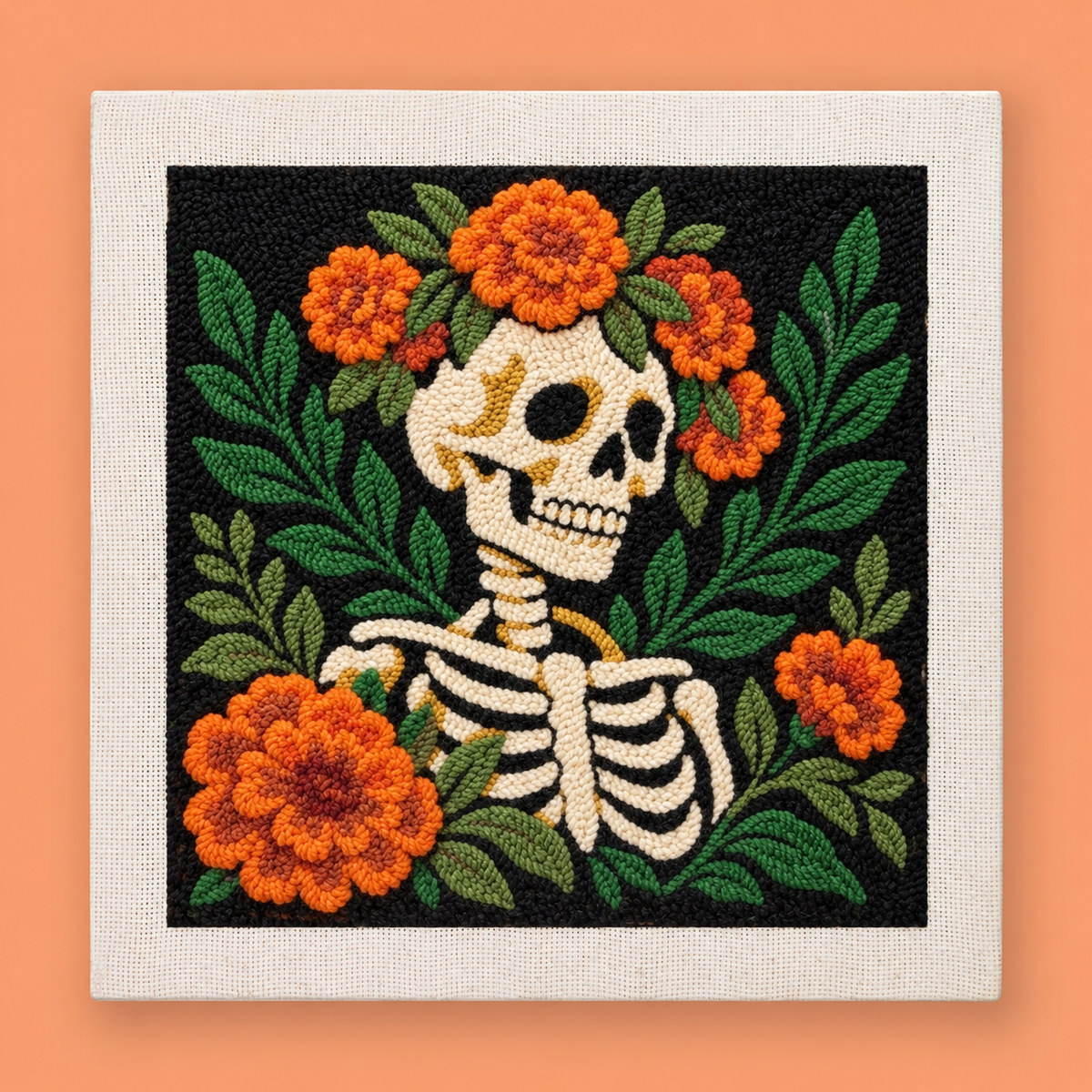 Marigold Skull Punch Needle Kit