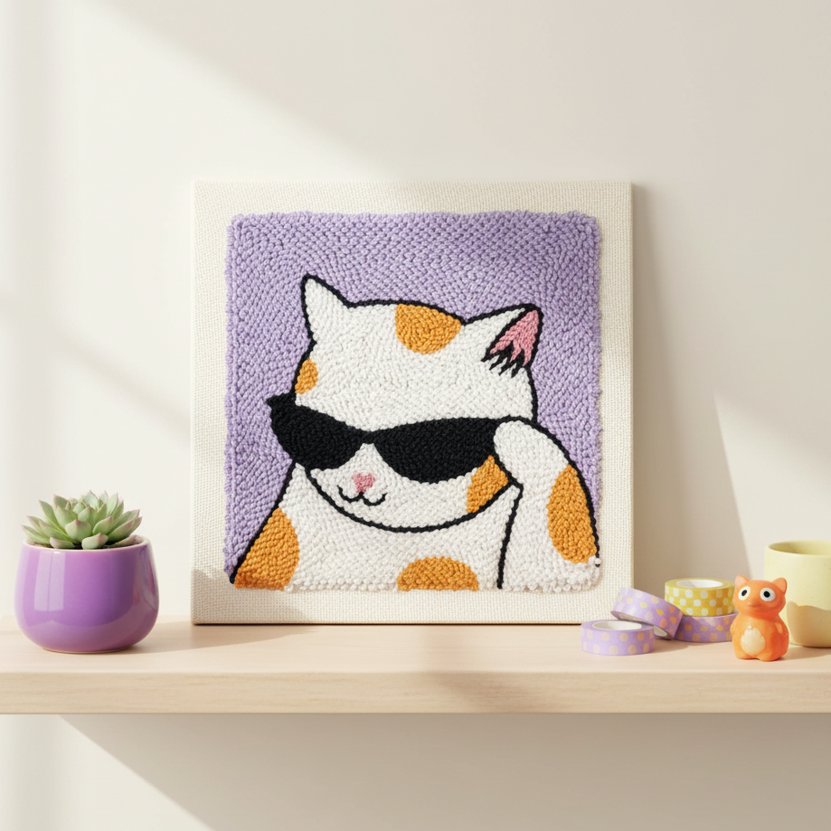 Cool Cat Punch Needle Kit